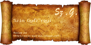 Szin Györgyi névjegykártya